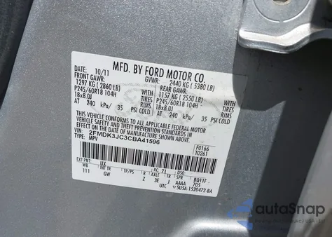 2012 Ford Edge Sel z USA, uszkodzony, nr VIN 2FMDK3JC3CBA41596